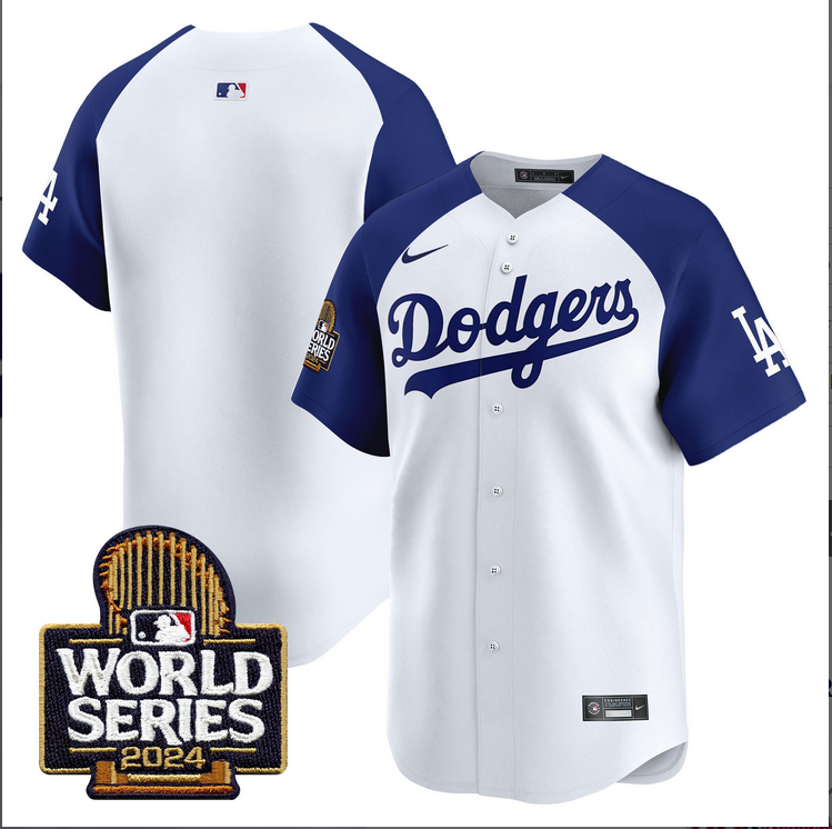 Men MLB Los Angeles Dodgers blank white 2024 World Series Champions Patch Limited Jersey20241105 style 2->los angeles dodgers->MLB Jersey